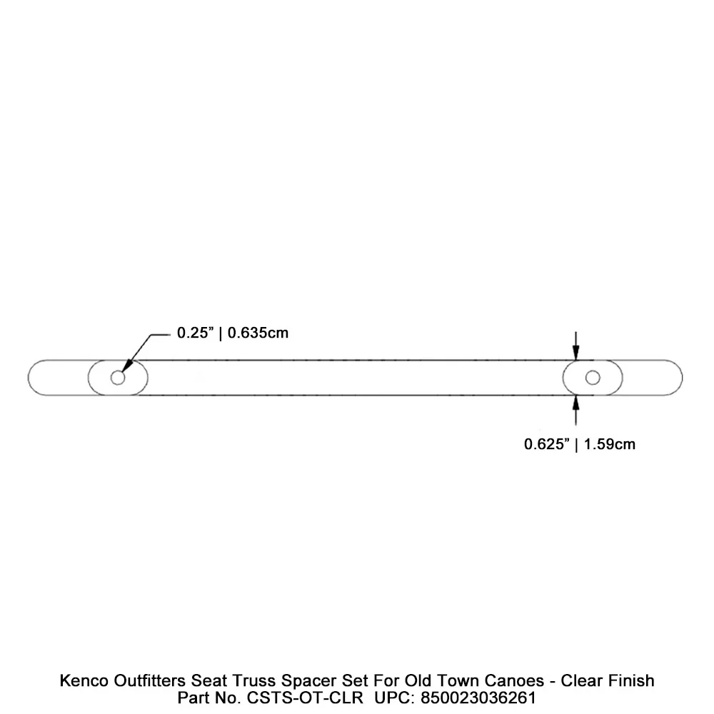 Kenco Outfitters Seat Truss Spacer Set for Old Town Canoes - Clear Finish - Image 4