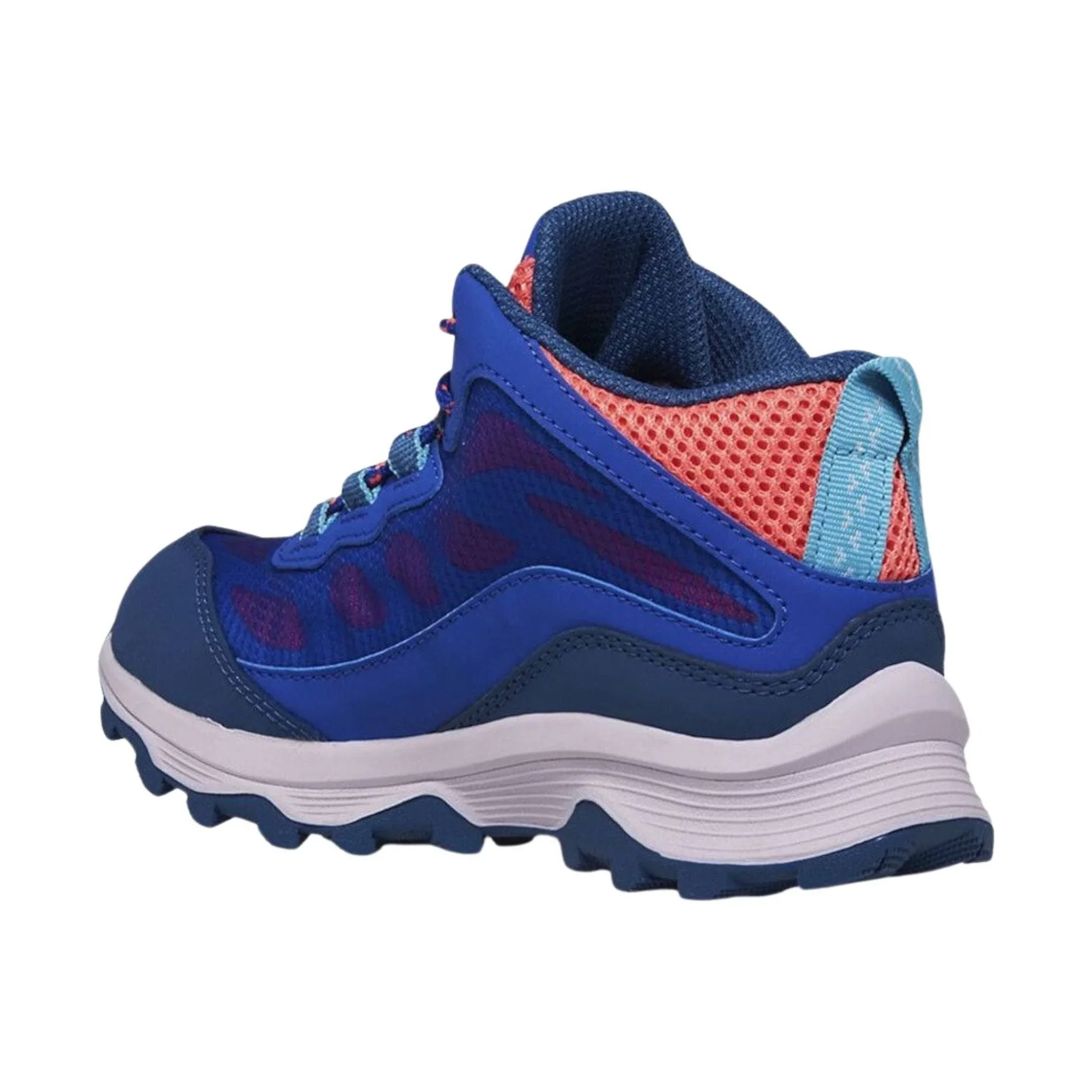 Big Kids' Moab Speed Mid Waterproof Hiking Shoes | Blue/Berry/Turquoise - Image 2