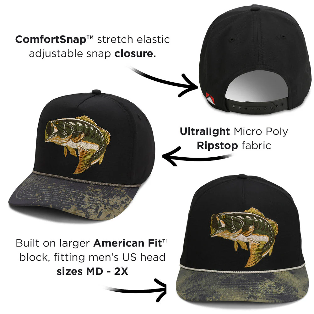Largemouth Bass 5-Panel Trucker Rope Cap - Image 5