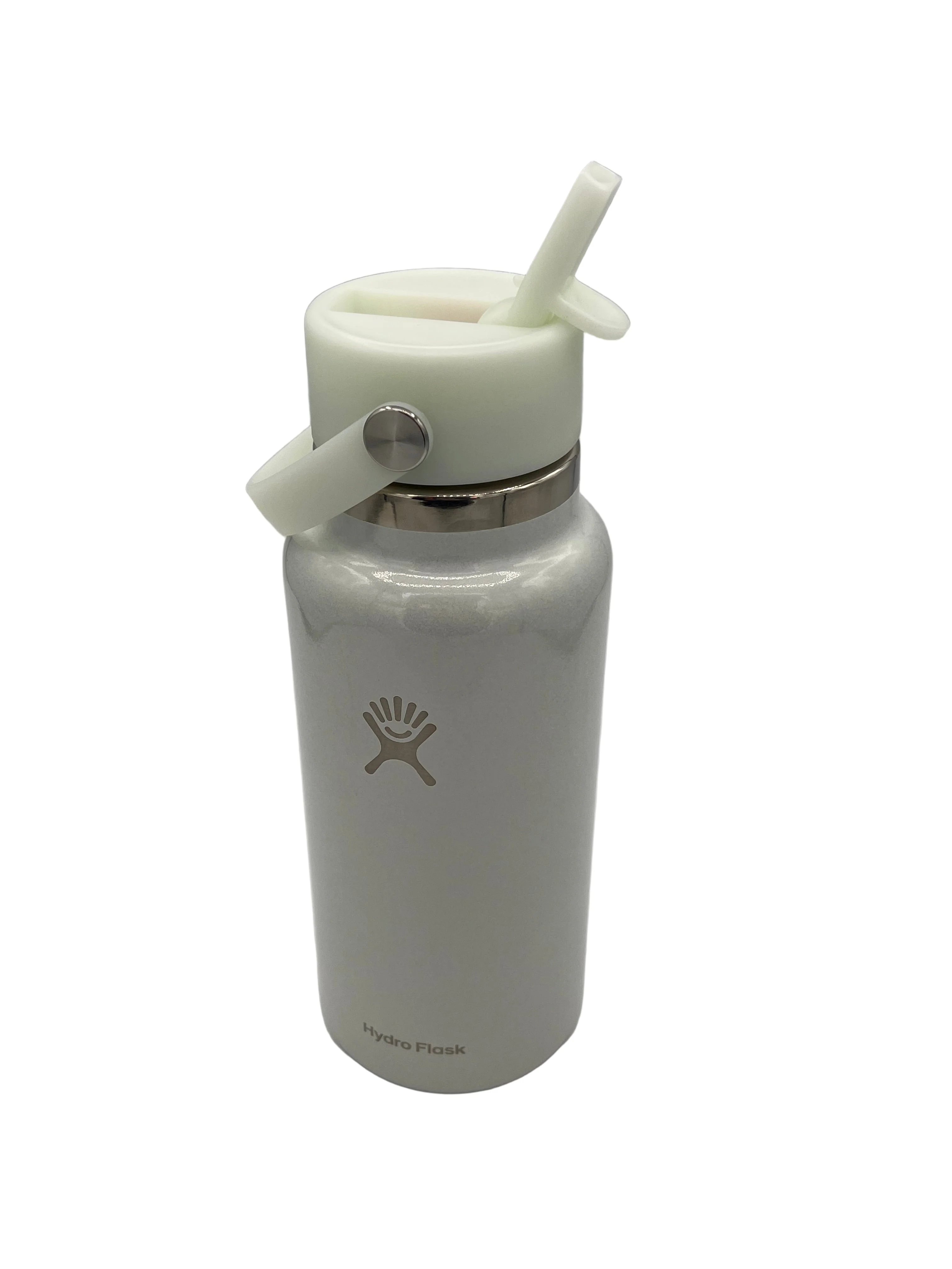 32 oz Wide Mouth Bottle with Flex Straw Cap | Glimmer Blue (Limited Edition) - Image 2