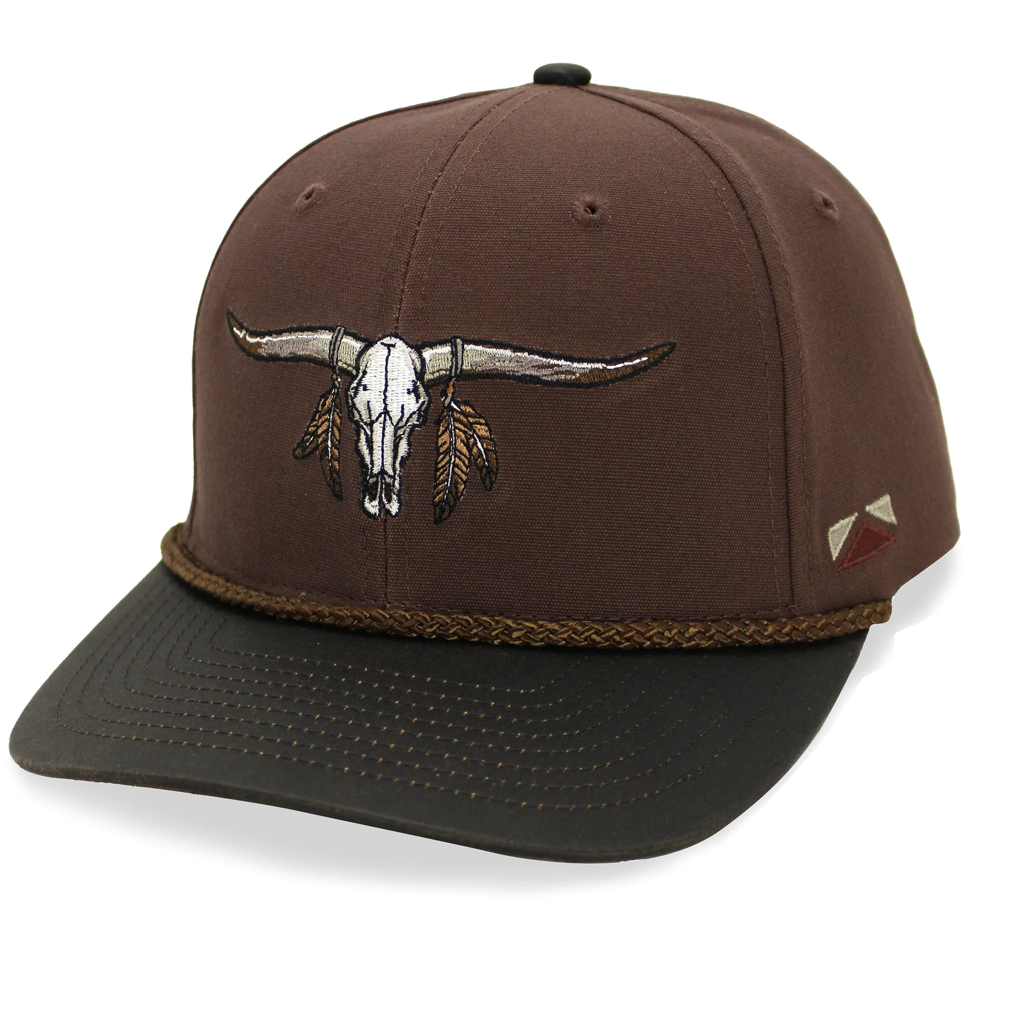 Longhorn 6-Panel Hat with Wax Cloth Visor - Image 3