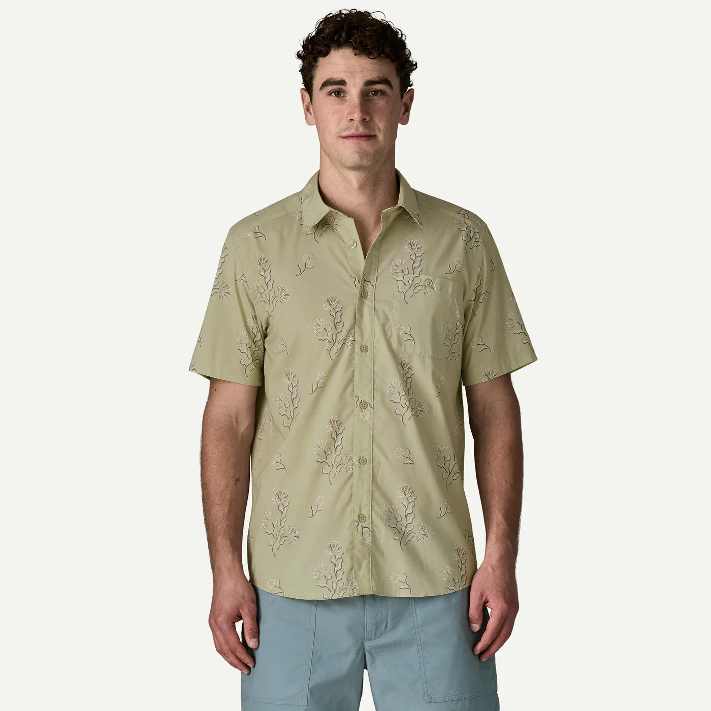 Men's Go-To Shirt | Ocean Blooms: Weathered Stone