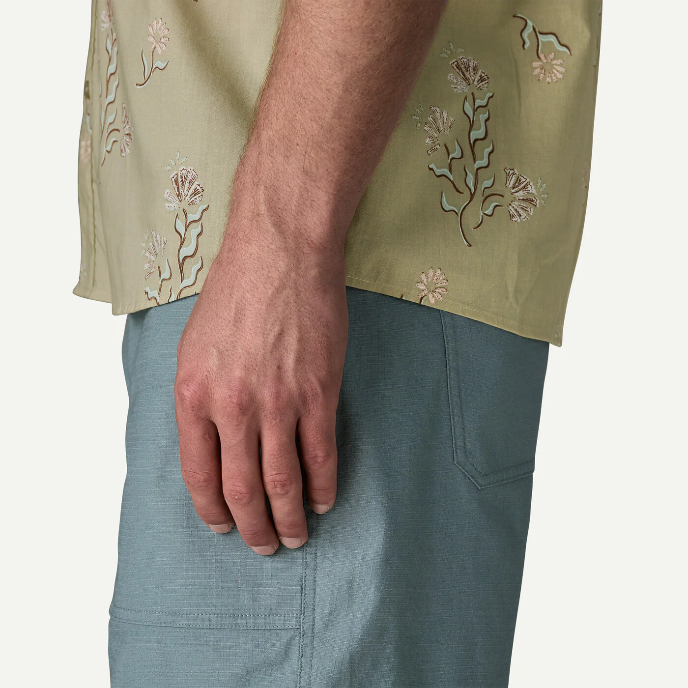 Men's Go-To Shirt | Ocean Blooms: Weathered Stone - Image 5