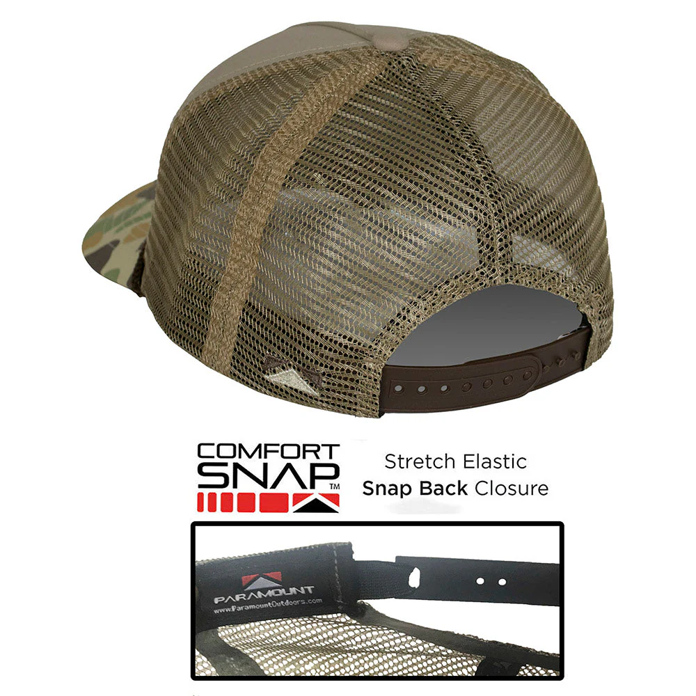 Mallard Drake Pair Old School Camo 5-Panel Trucker - Image 3