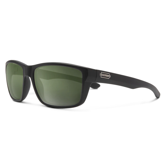 Mayor Sunglasses | Matte Black with Polarized Gray Green Lenses