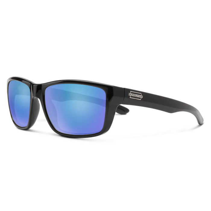 Mayor Sunglasses | Black with Polarized Blue Mirror Lenses