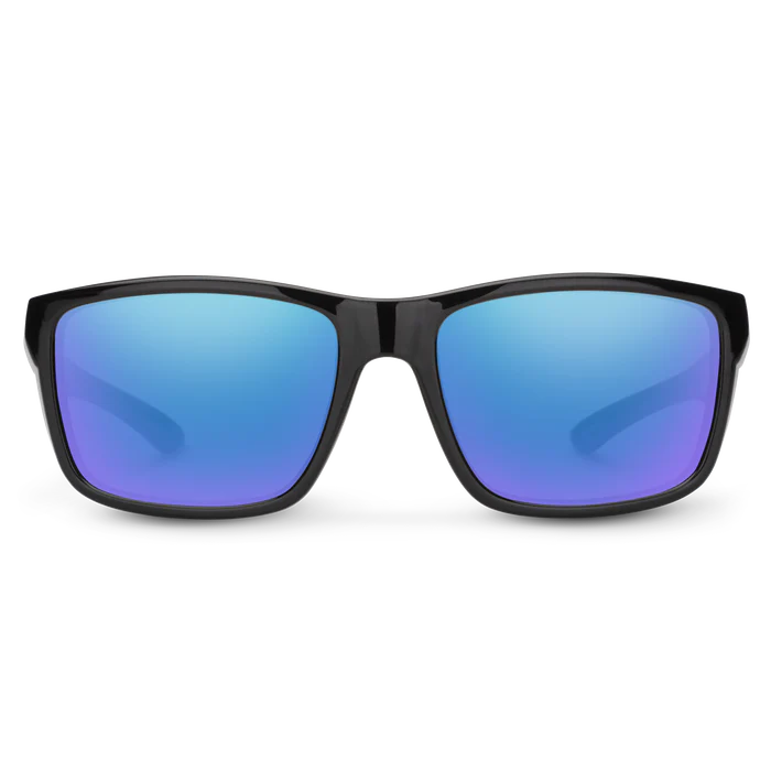Mayor Sunglasses | Black with Polarized Blue Mirror Lenses - Image 2