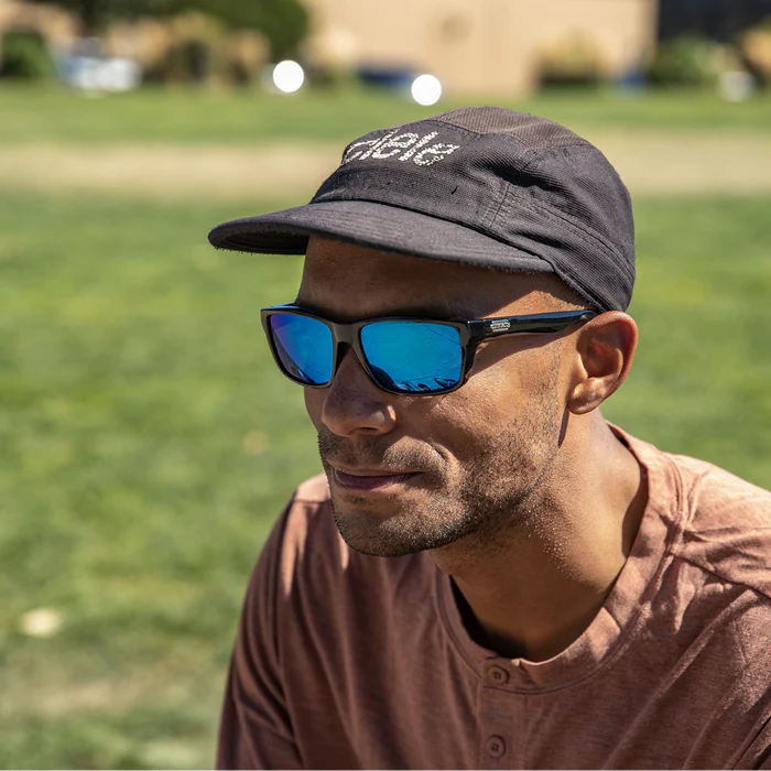 Mayor Sunglasses | Black with Polarized Blue Mirror Lenses - Image 5