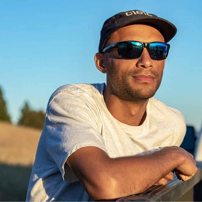 Mayor Sunglasses | Black with Polarized Blue Mirror Lenses - Image 6
