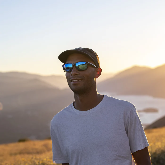Mayor Sunglasses | Black with Polarized Blue Mirror Lenses - Image 7