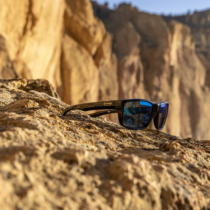Mayor Sunglasses | Black with Polarized Blue Mirror Lenses - Image 8