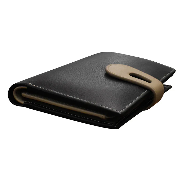 Medium Cut Out Tab Wallet | Black Taupe - Image 2