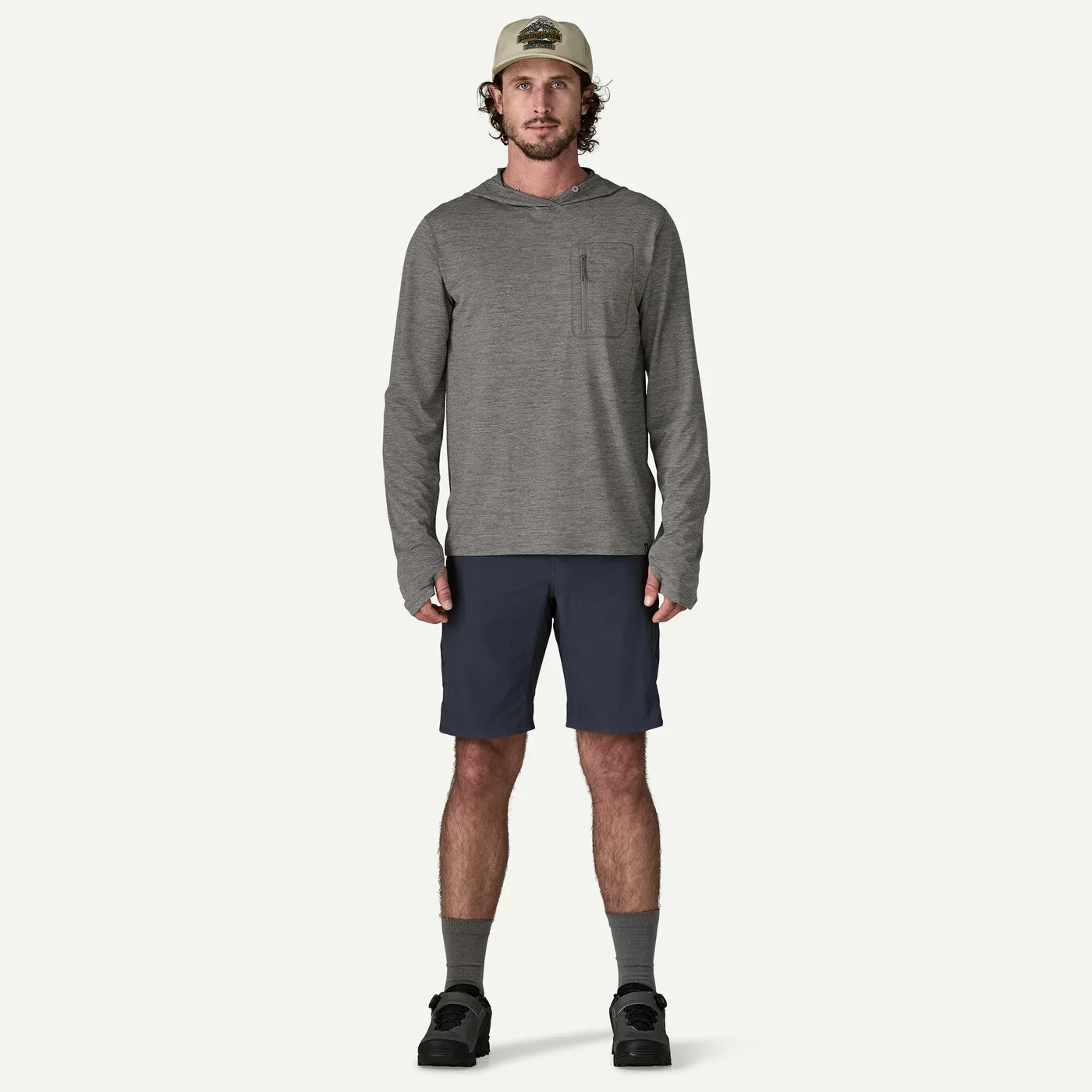Men's Cap Cool Sun Hoody | Forge Grey Noble Grey X-Dye - Image 3