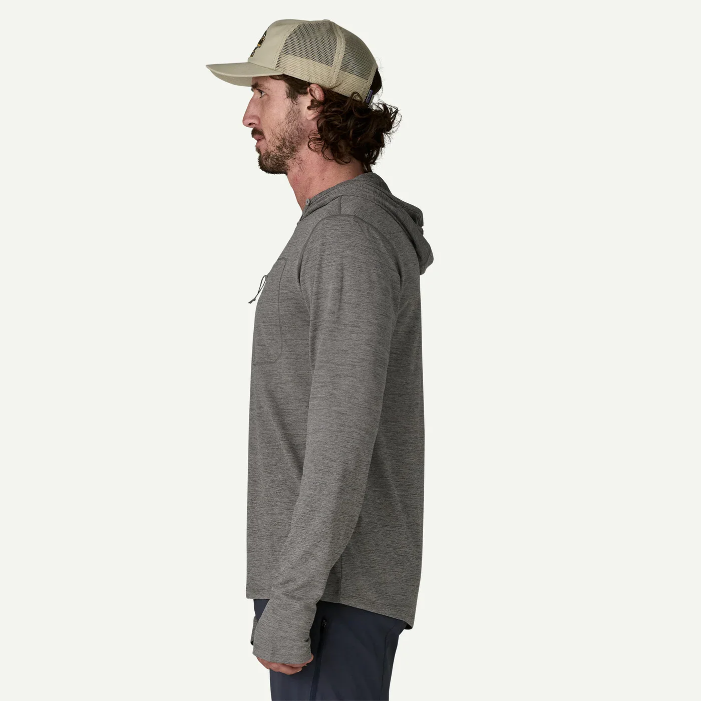 Men's Cap Cool Sun Hoody | Forge Grey Noble Grey X-Dye - Image 4