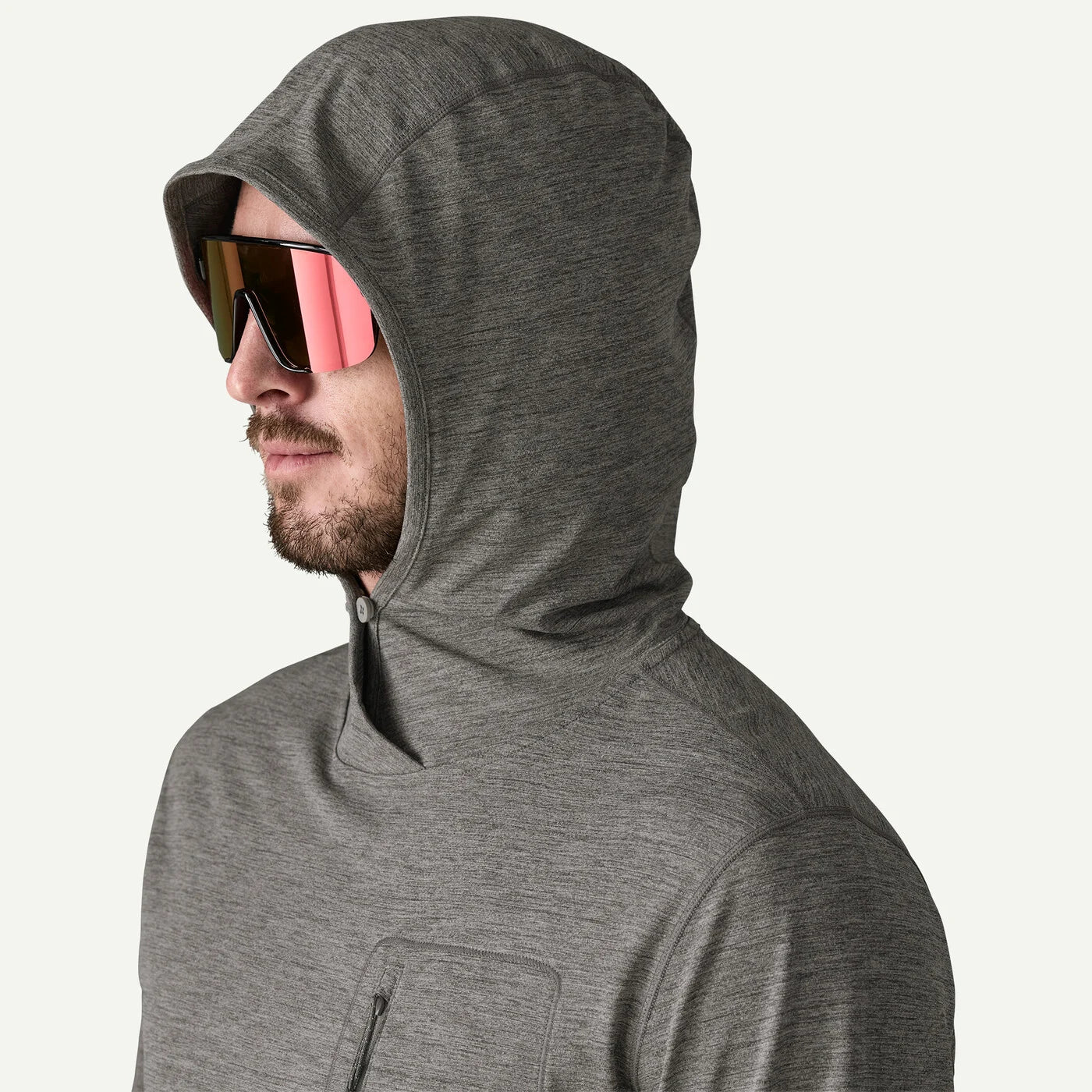 Men's Cap Cool Sun Hoody | Forge Grey Noble Grey X-Dye - Image 8