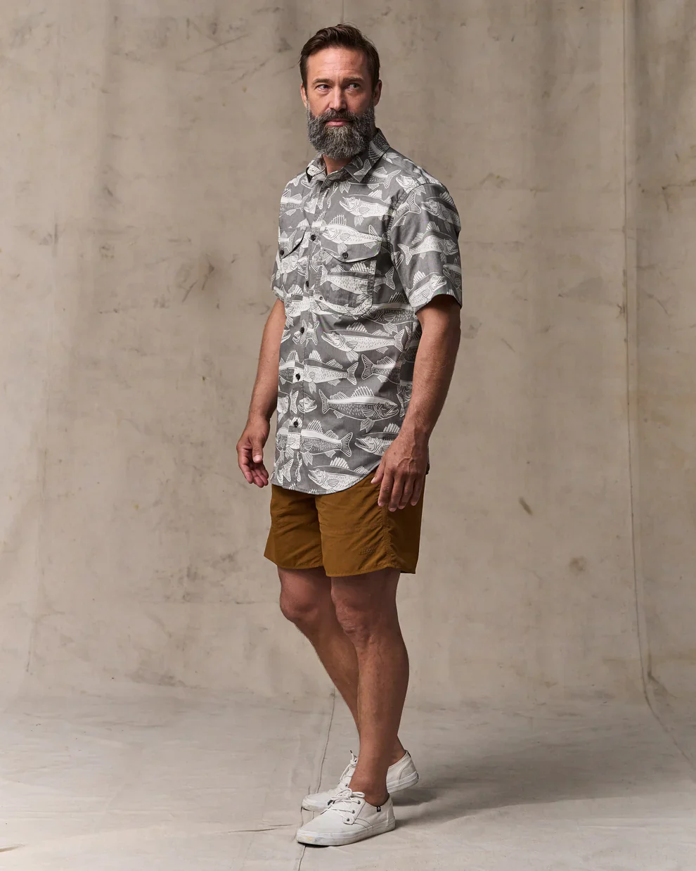 Men's Short Sleeve Twin Lakes Sport Shirt | Beluga Print - Image 4