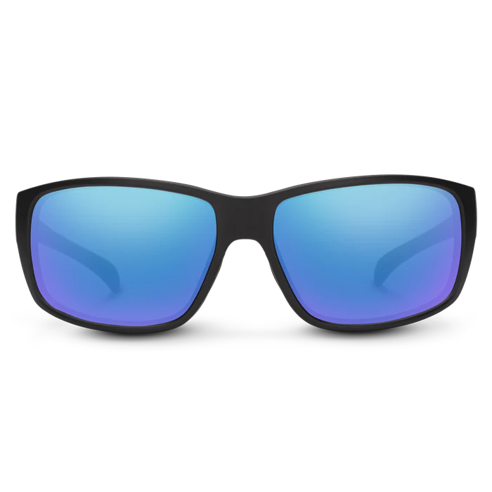 Milestone Sunglasses | Matte Black with Polarized Blue Mirror Lenses - Image 2
