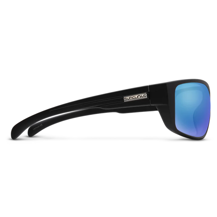 Milestone Sunglasses | Matte Black with Polarized Blue Mirror Lenses - Image 3