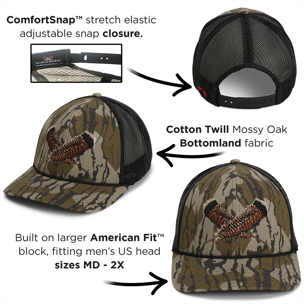 Mossy Oak Bottomland Turkey Feather Meshback Cap - Image 4