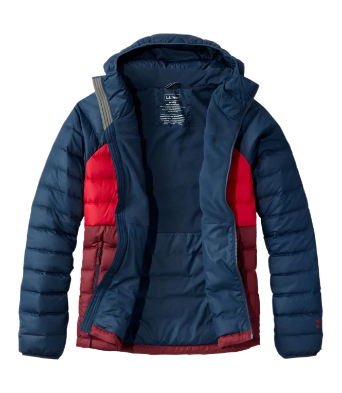 Men's Bean's Down Hooded Jacket, Colorblock | Tall - Image 4