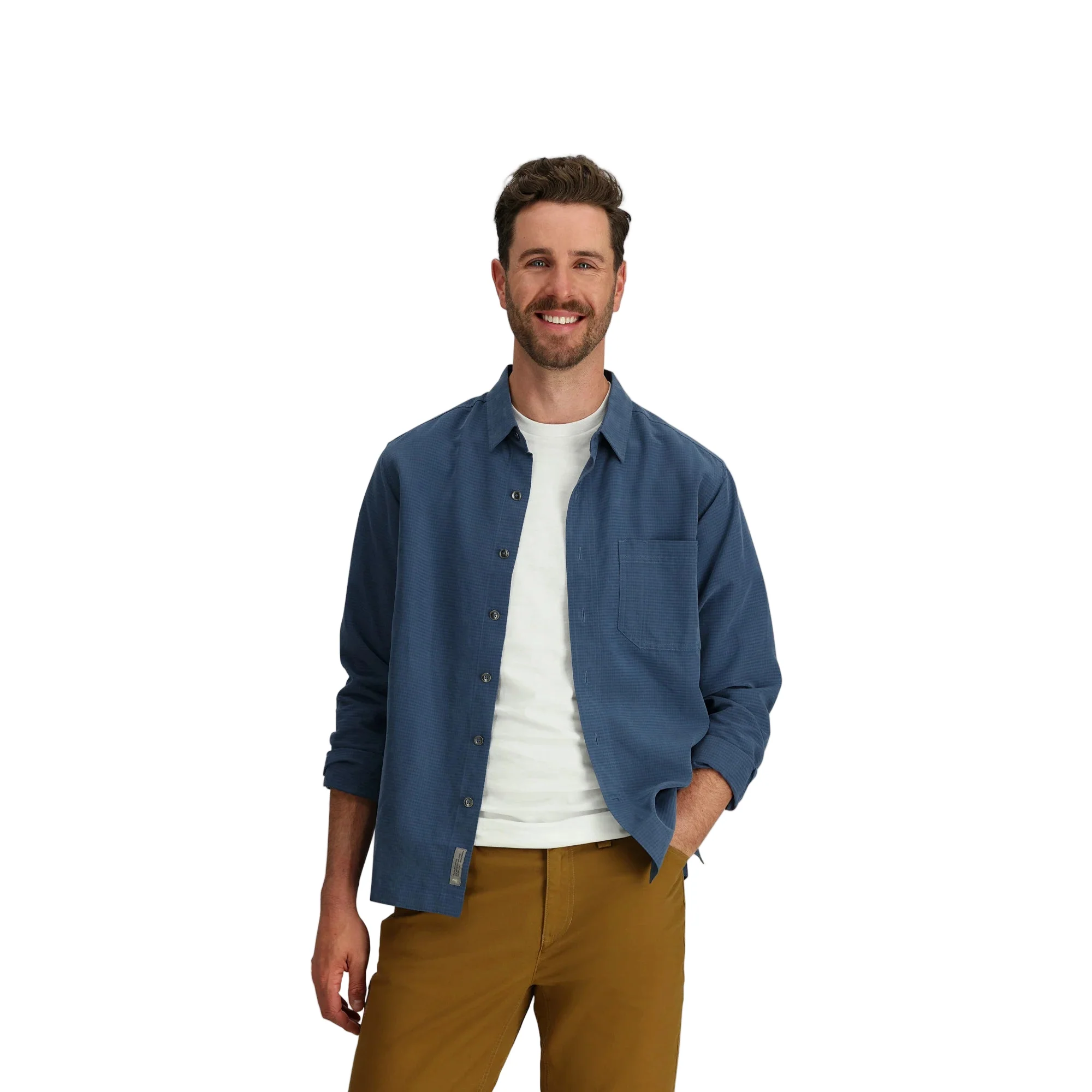 Men's Desert Pucker Long Sleeve Shirt | Collins Blue - Image 4