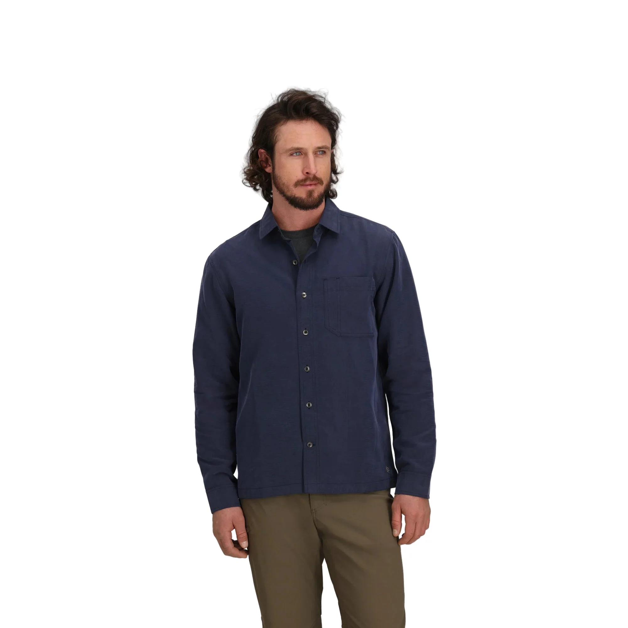 Men's Desert Pucker Long Sleeve Shirt | Naval - Image 3