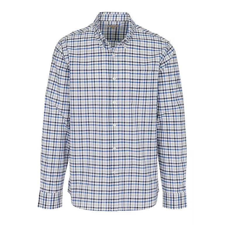 Men's Fine Poplin Long Sleeve Shirt | Ash