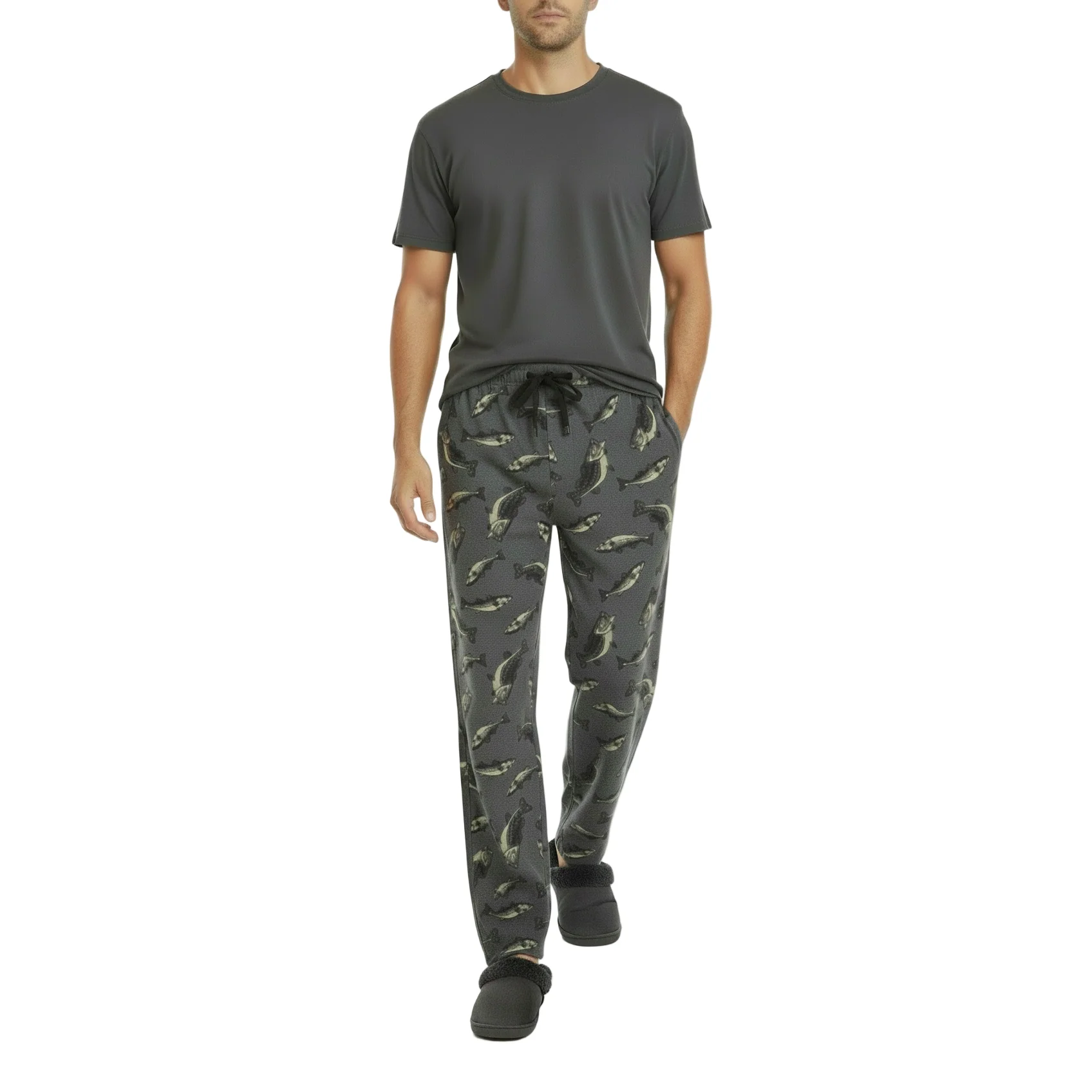 Men's Fleece PJ Bottom Print | Fish