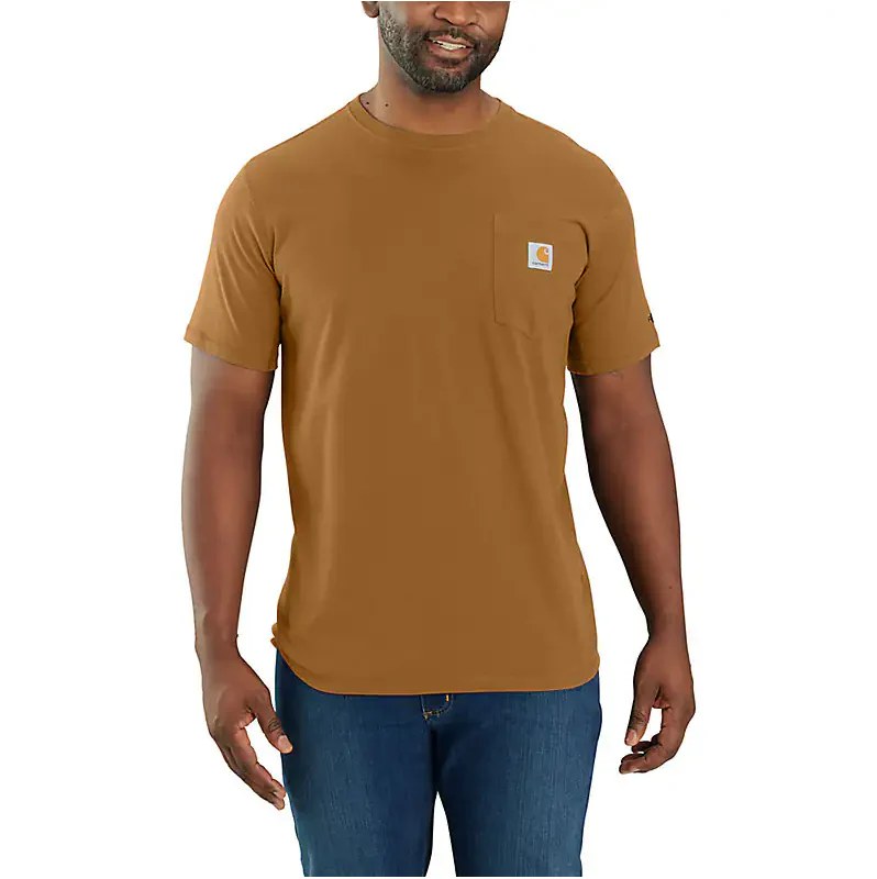Men's Short Sleeve Force Midweight Pocket Tee | Carhartt Brown