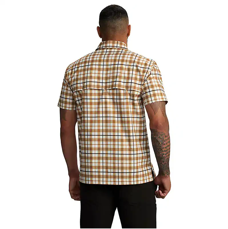 Men's Short Sleeve Force Sun Defender Lightweight Plaid Shirt | Carhartt Brown - Image 2