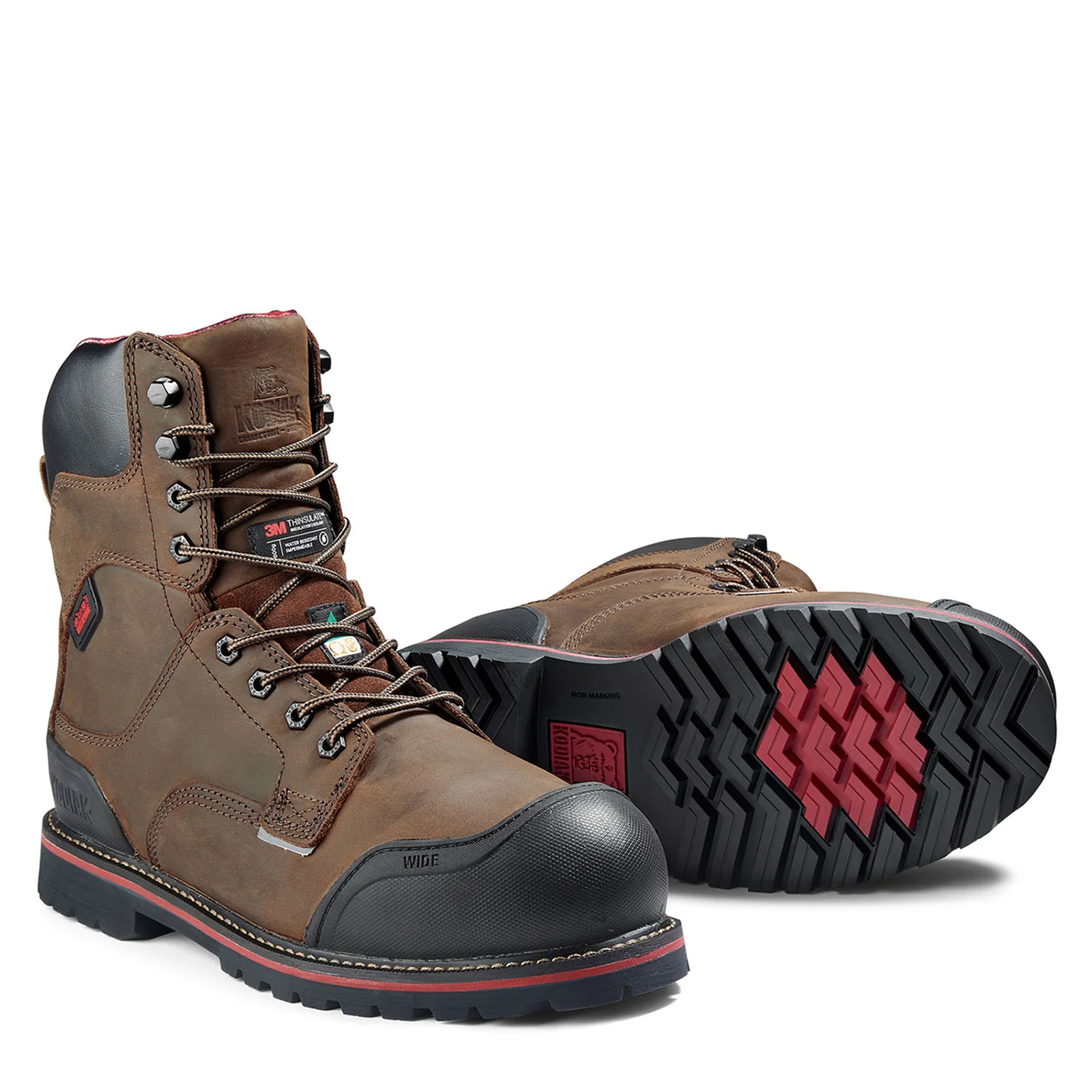 Men's Widebody Warm 8" Composite Toe Winter Safety Work Boot | Dark Brown - Image 2