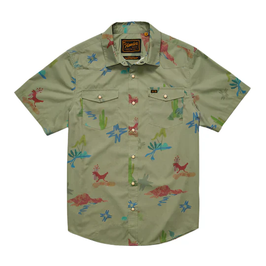 Men's Short Sleeve H Bar B Snapshirt | Vision Quest: Olive - Image 3