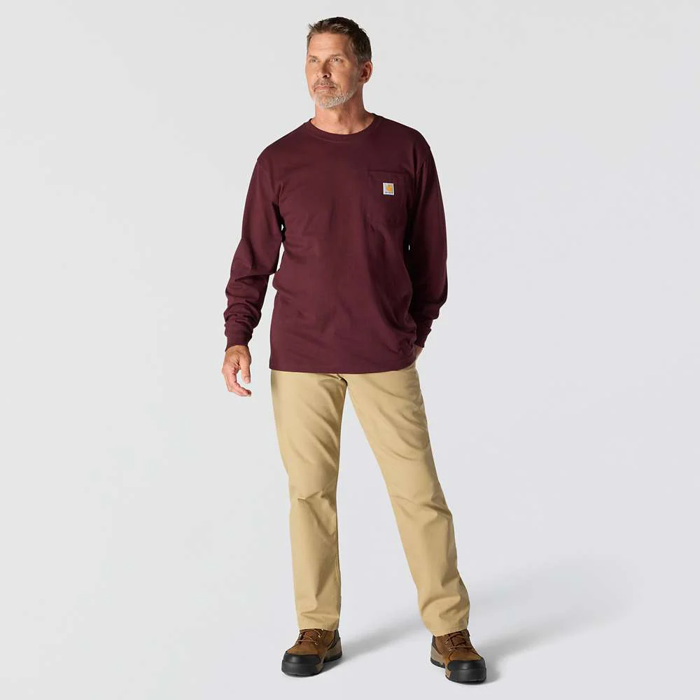Men's Loose Fit Heavyweight Long-Sleeve Pocket T-Shirt | Port - Image 4