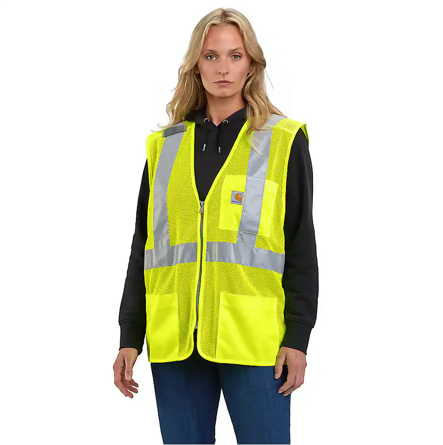 High-Visibility Mesh Multi-Pocket Class 2 Vest | Brite Lime - Image 2