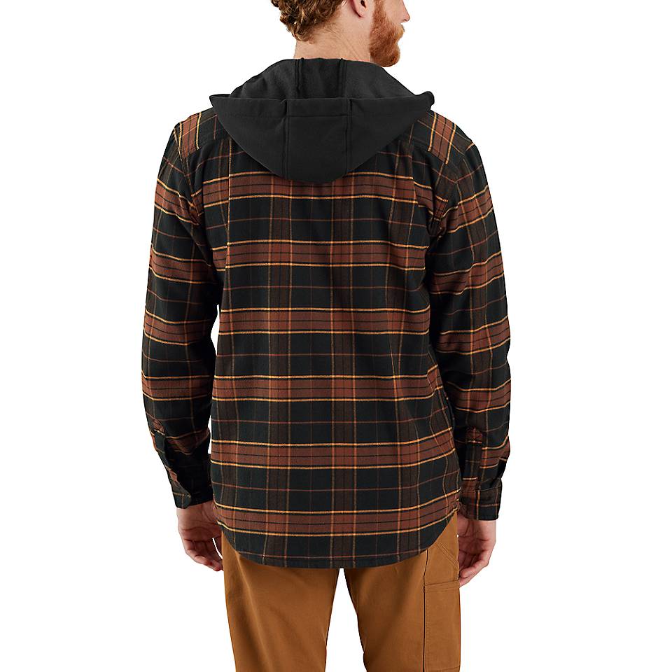 Men's Rugged Flex® Relaxed Fit Flannel Fleece-Lined Hooded Shirt Jac - Image 2