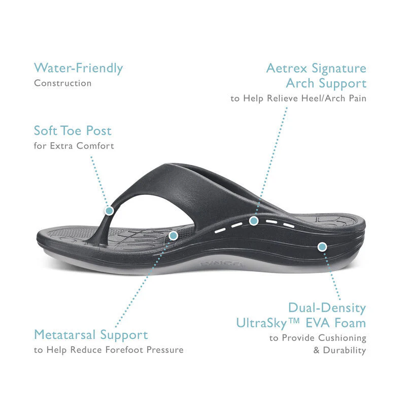 Men's Maui Orthotic Flips Black - Image 7