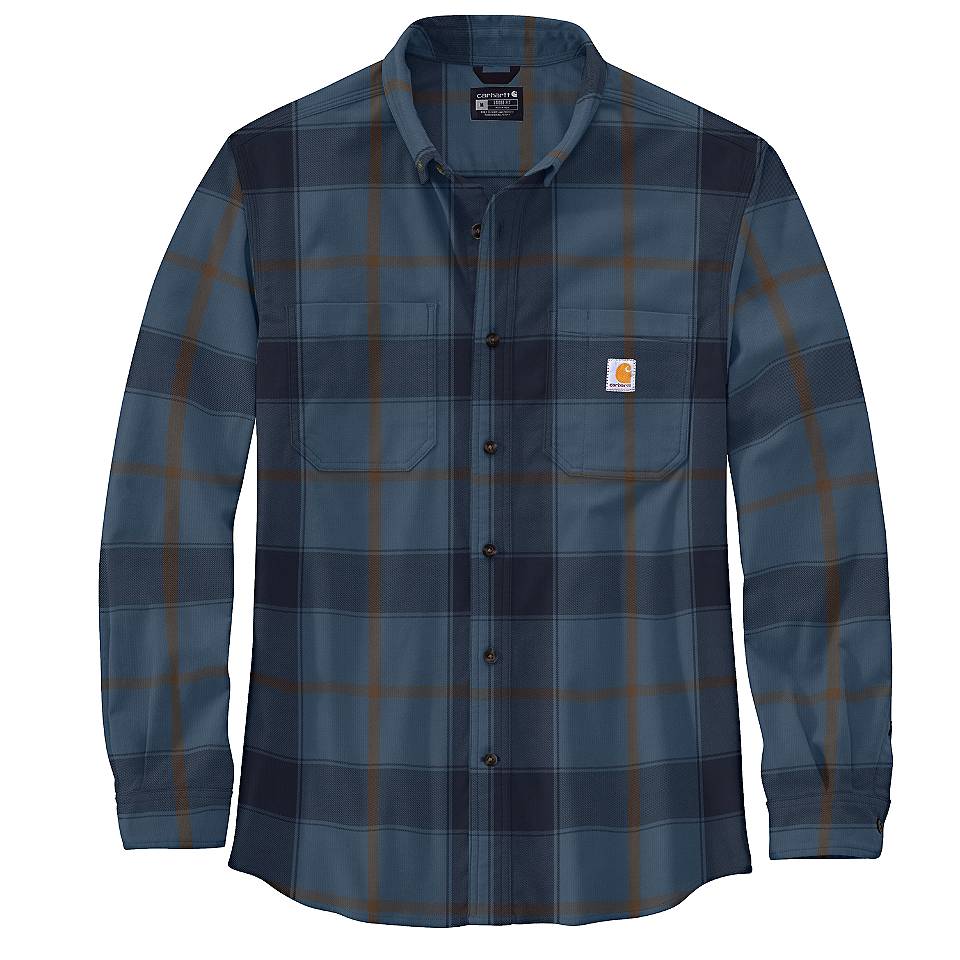Men's Rugged Flex® Relaxed Fit Midweight Flannel Long-Sleeve Plaid Shirt - Image 2