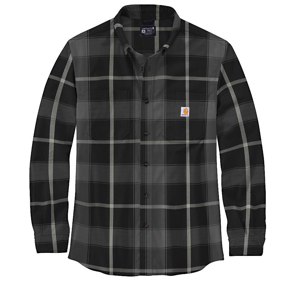 Men's Rugged Flex® Relaxed Fit Midweight Flannel Long-Sleeve Plaid Shirt - Image 4