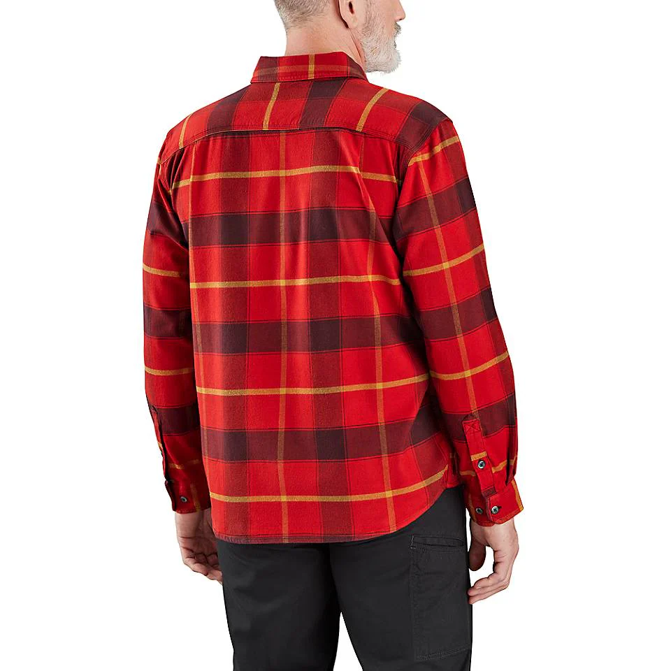 Men's Rugged Flex® Relaxed Fit Midweight Flannel Long-Sleeve Plaid Shirt - Image 6