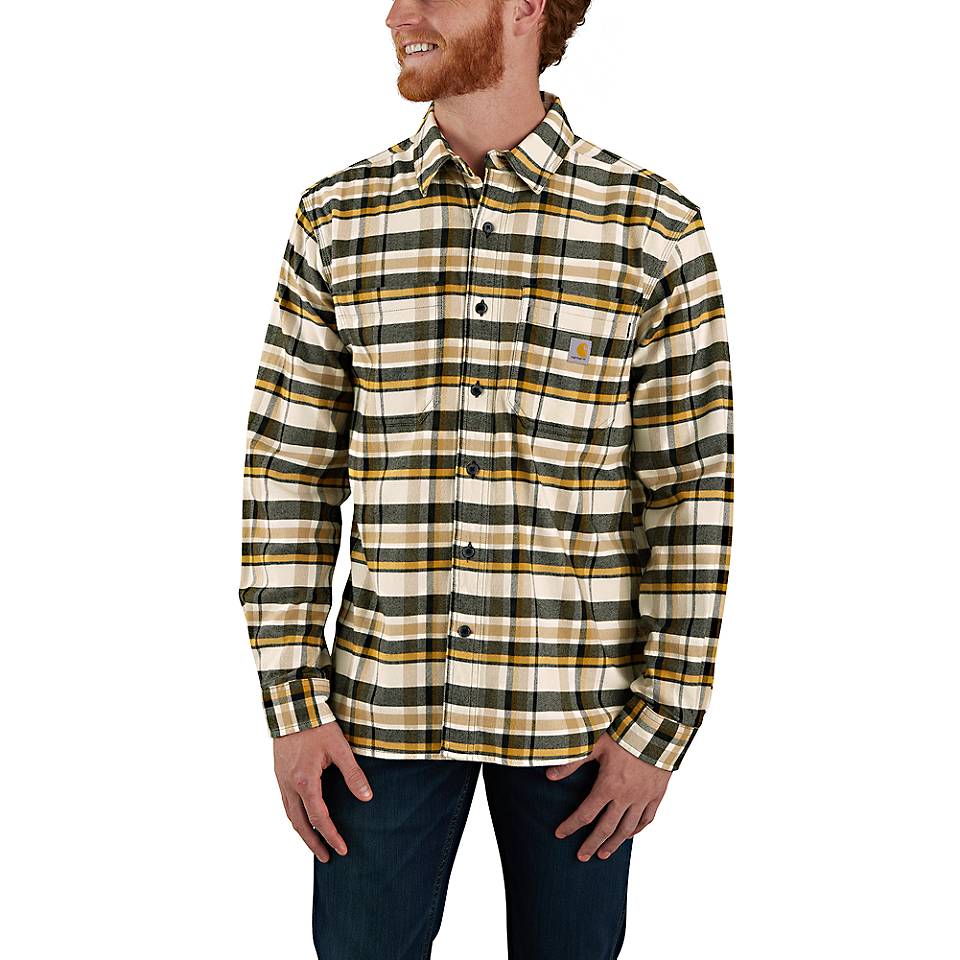 Men's Rugged Flex® Relaxed Fit Midweight Flannel Long-Sleeve Plaid Shirt - Image 7