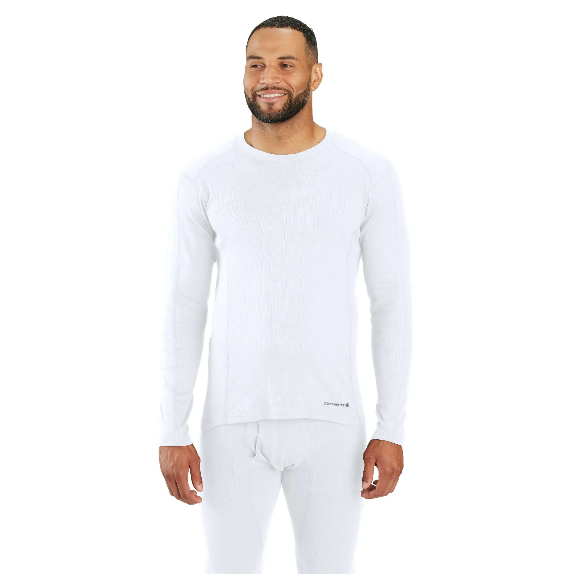 Men's Midweight Stretch Cotton Rib Base Layer Crewneck