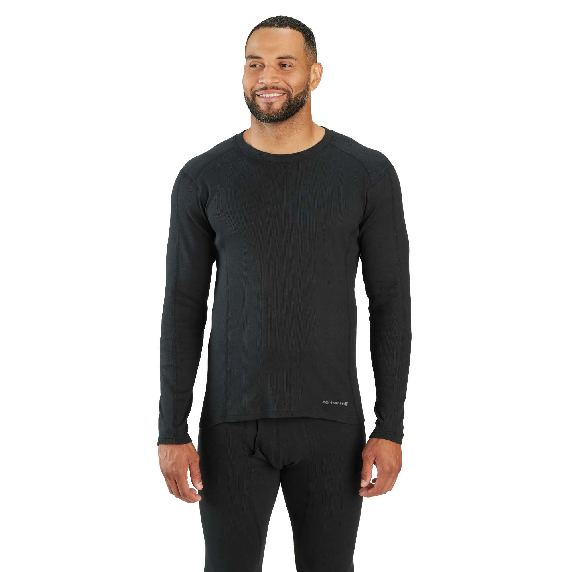 Men's Midweight Stretch Cotton Rib Base Layer Crewneck - Image 2