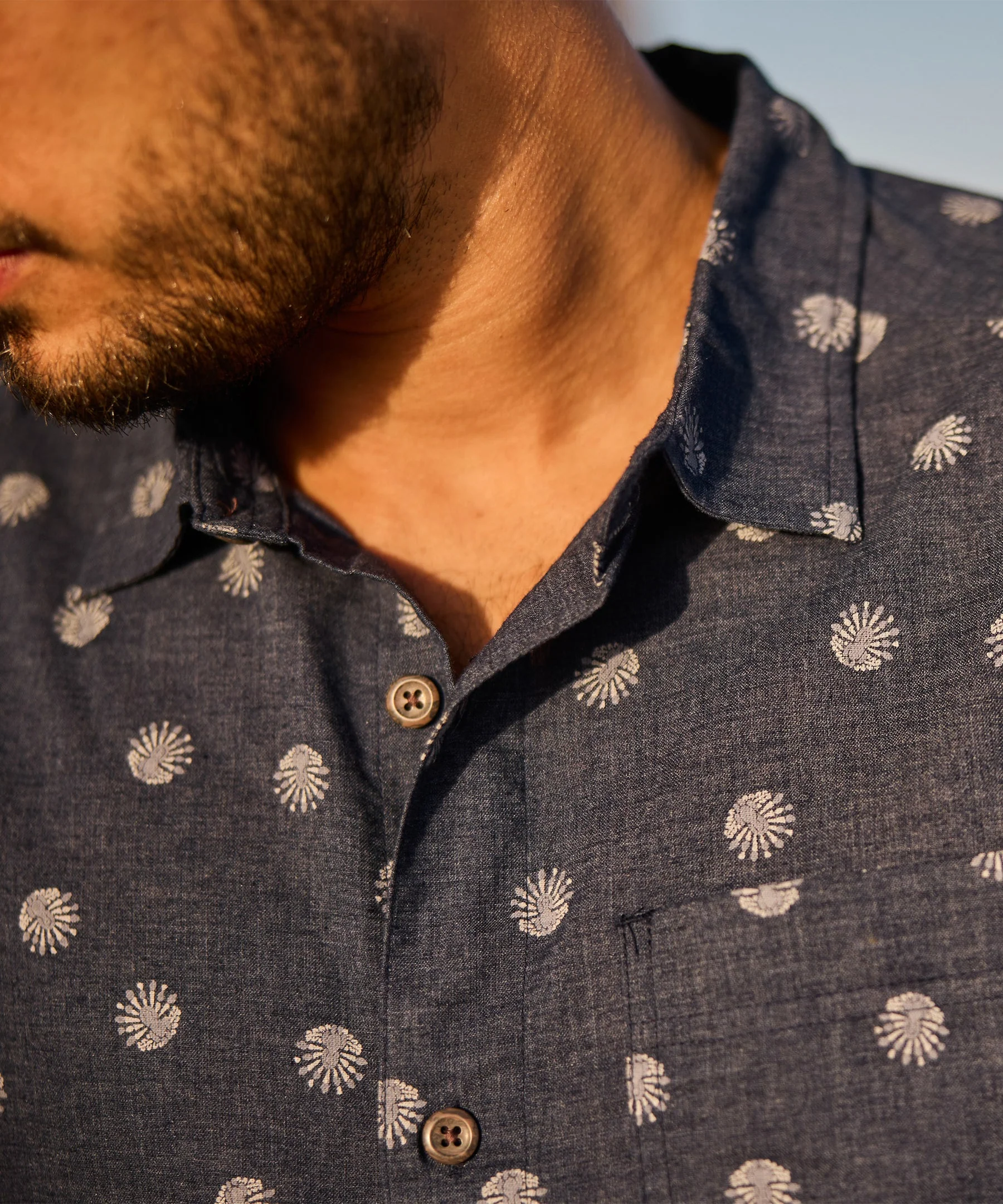 Men's Newar Peacock Short Sleeve Shirt | Rathee Blue - Image 10