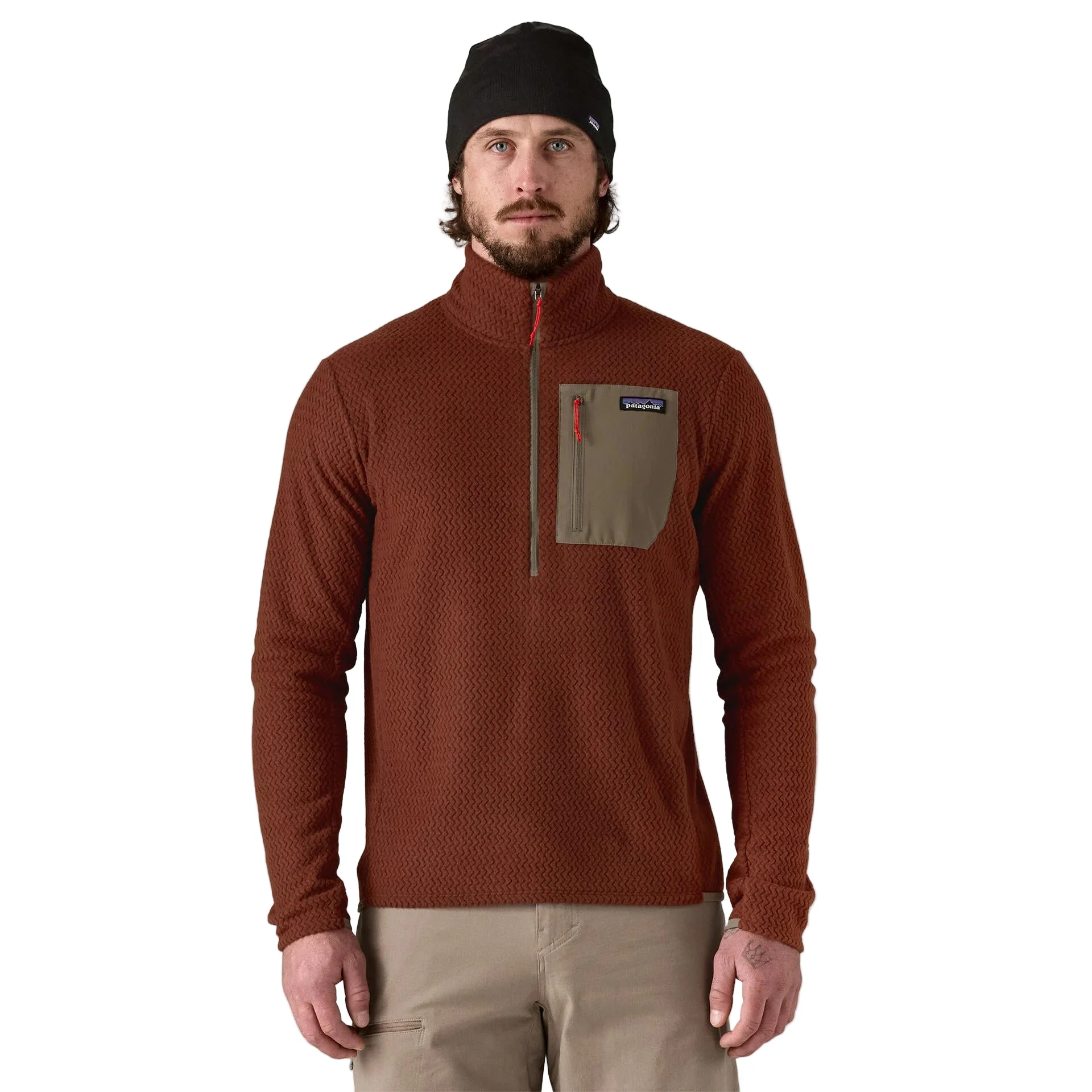 Men's R1® Air Fleece Zip-Neck | Dried Vanilla - Image 2