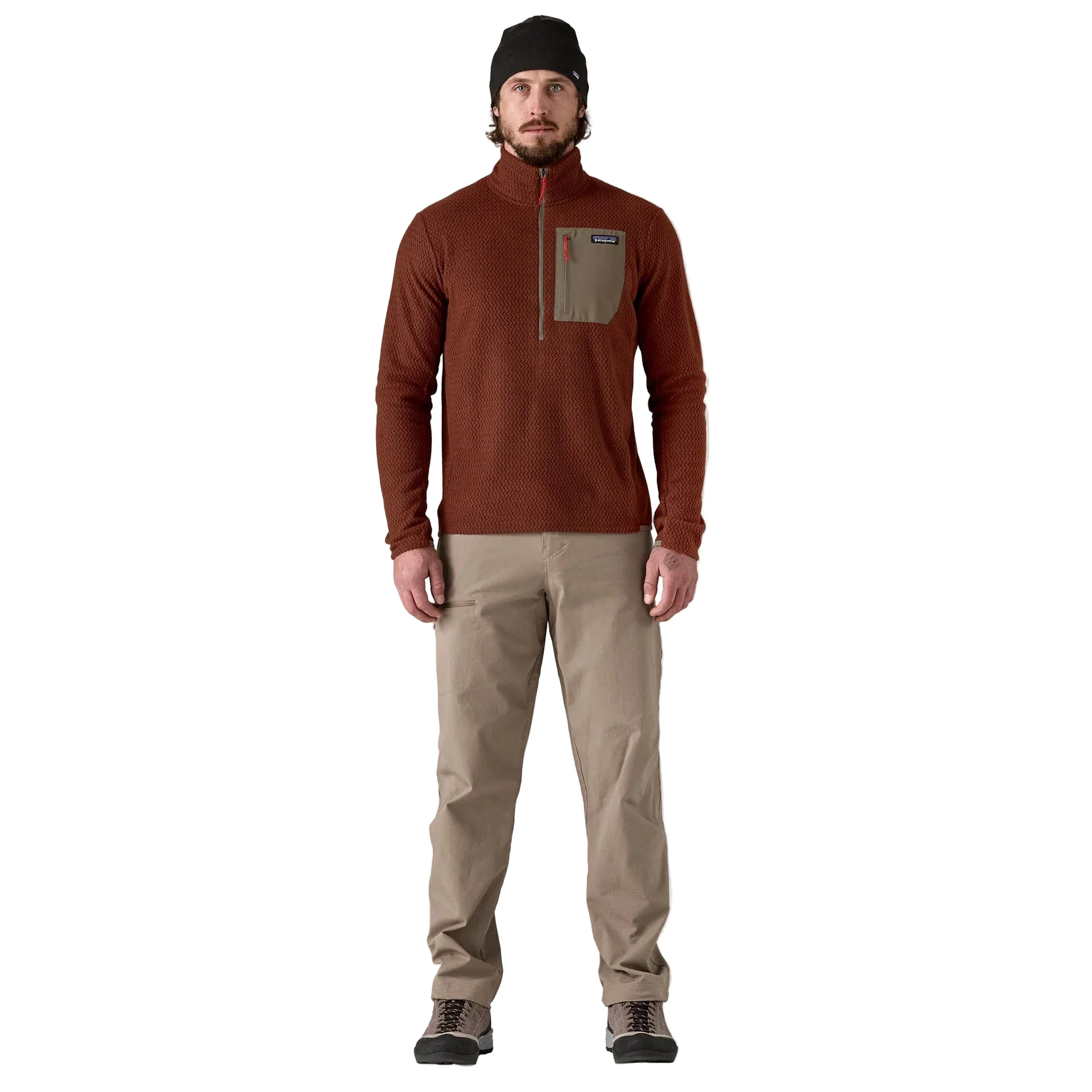 Men's R1® Air Fleece Zip-Neck | Dried Vanilla - Image 5