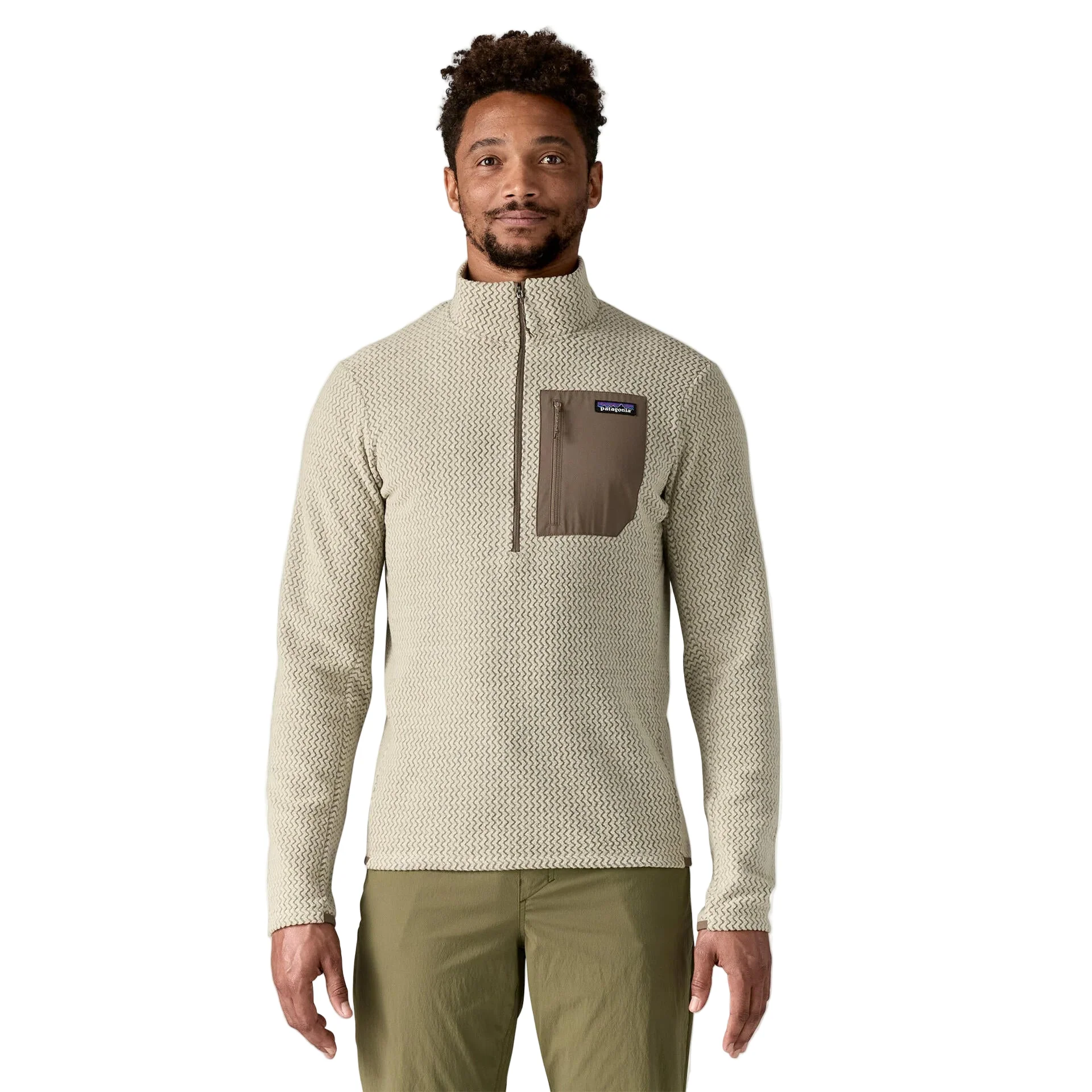 Men's R1® Air Fleece Zip-Neck | Pelican - Image 3