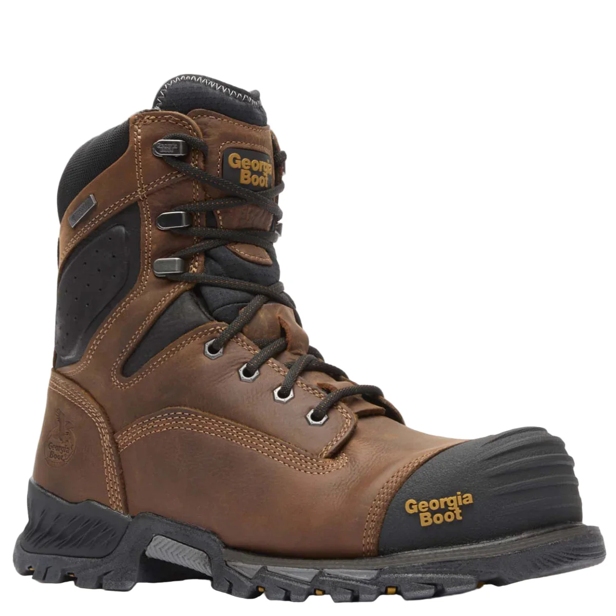 Men's Rambler 8" Waterproof Composite Toe Work Boots | Brown and Black