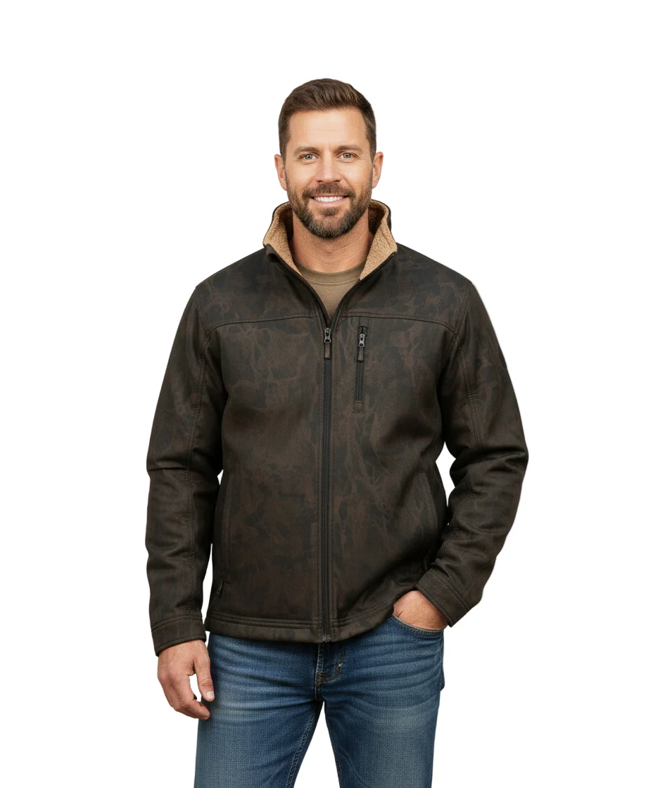 Men's Ranch Faux Oilskin Jacket | Brown