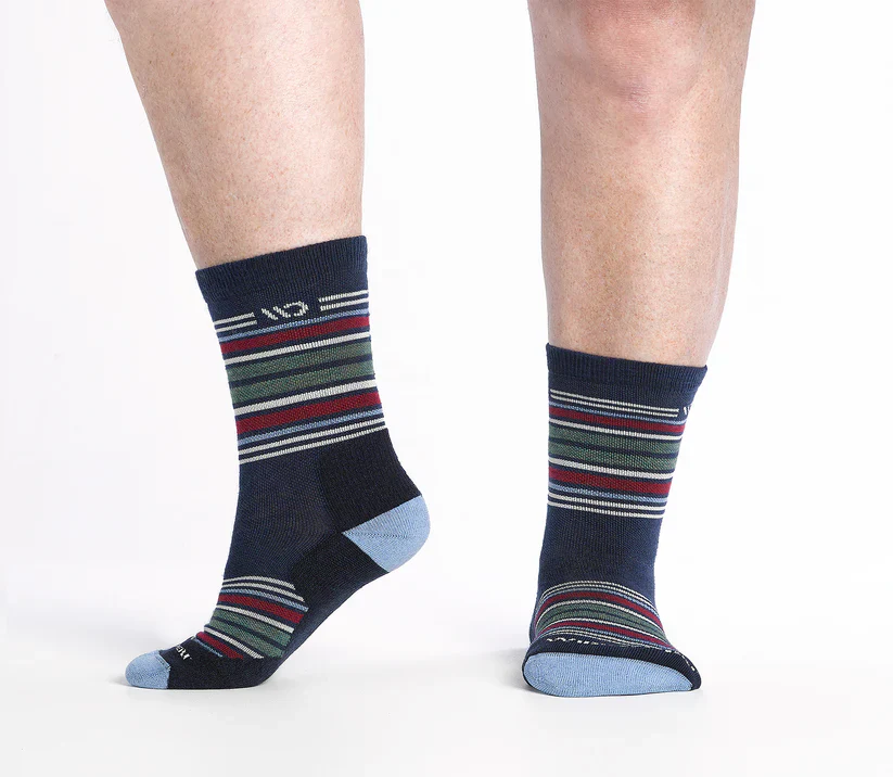 Men's Multi Stripe Cushioned Micro Crew Socks Wide Fit - Image 8