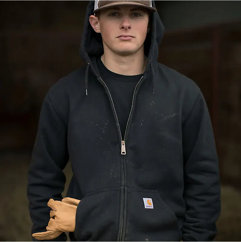 Paxton Heavyweight Full-Zip Sweatshirt | Black - Image 3